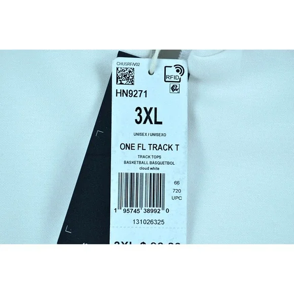 Adidas Jacket Men's 3XL White Basketball One Fleece Track Jacket Full Zip NWT - Picture 4 of 11